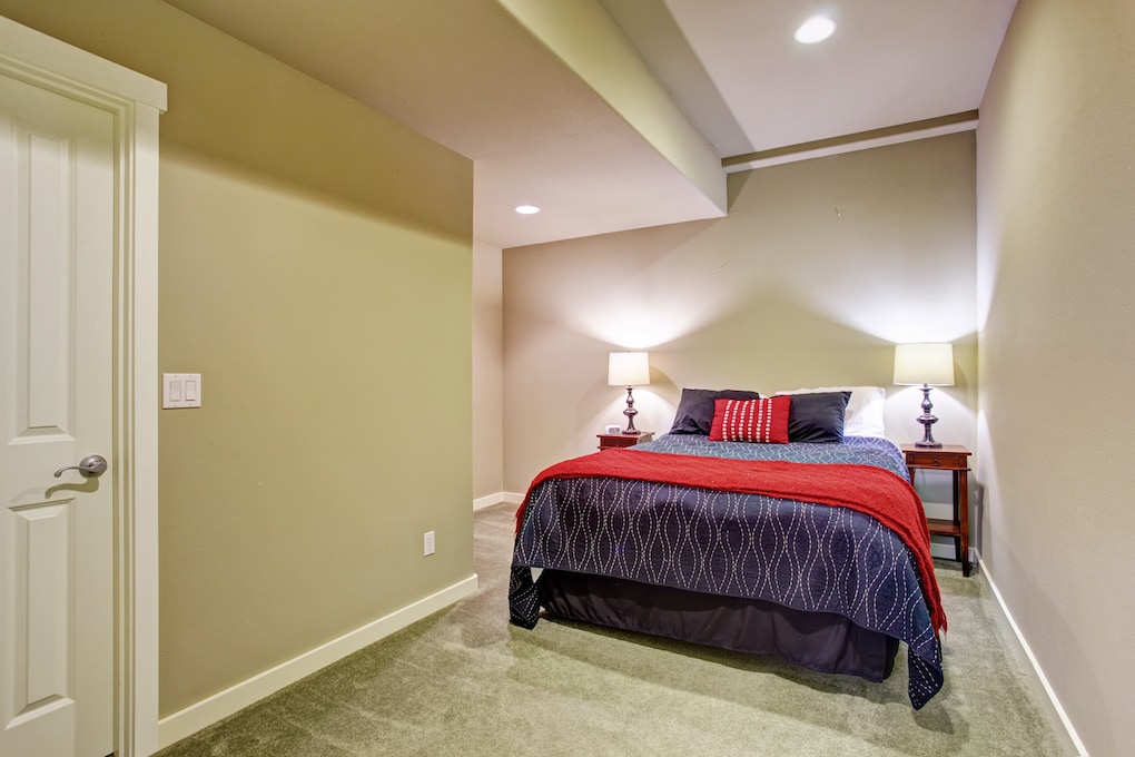 unfinished basement bedroom