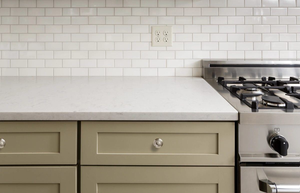 straight edge counter style in kitchen remodel